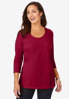 Stretch Cotton Scoop Neck Tee