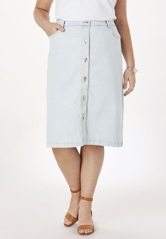 True Fit Denim A-Line Skirt, , alternate image number null