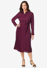 Pleated Shirt Dress, DARK BERRY, hi-res image number null