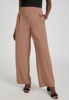 Stretch Knit Crepe Wide Leg Pant