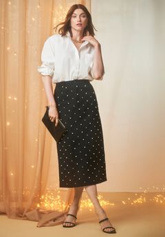 Classic Cotton Denim Midi Skirt