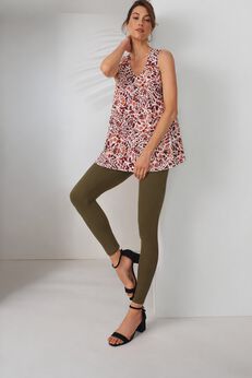 Stretch Cotton V-Neck Trapeze Tank