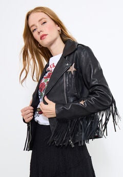 Fringe Moto Leather Jacket