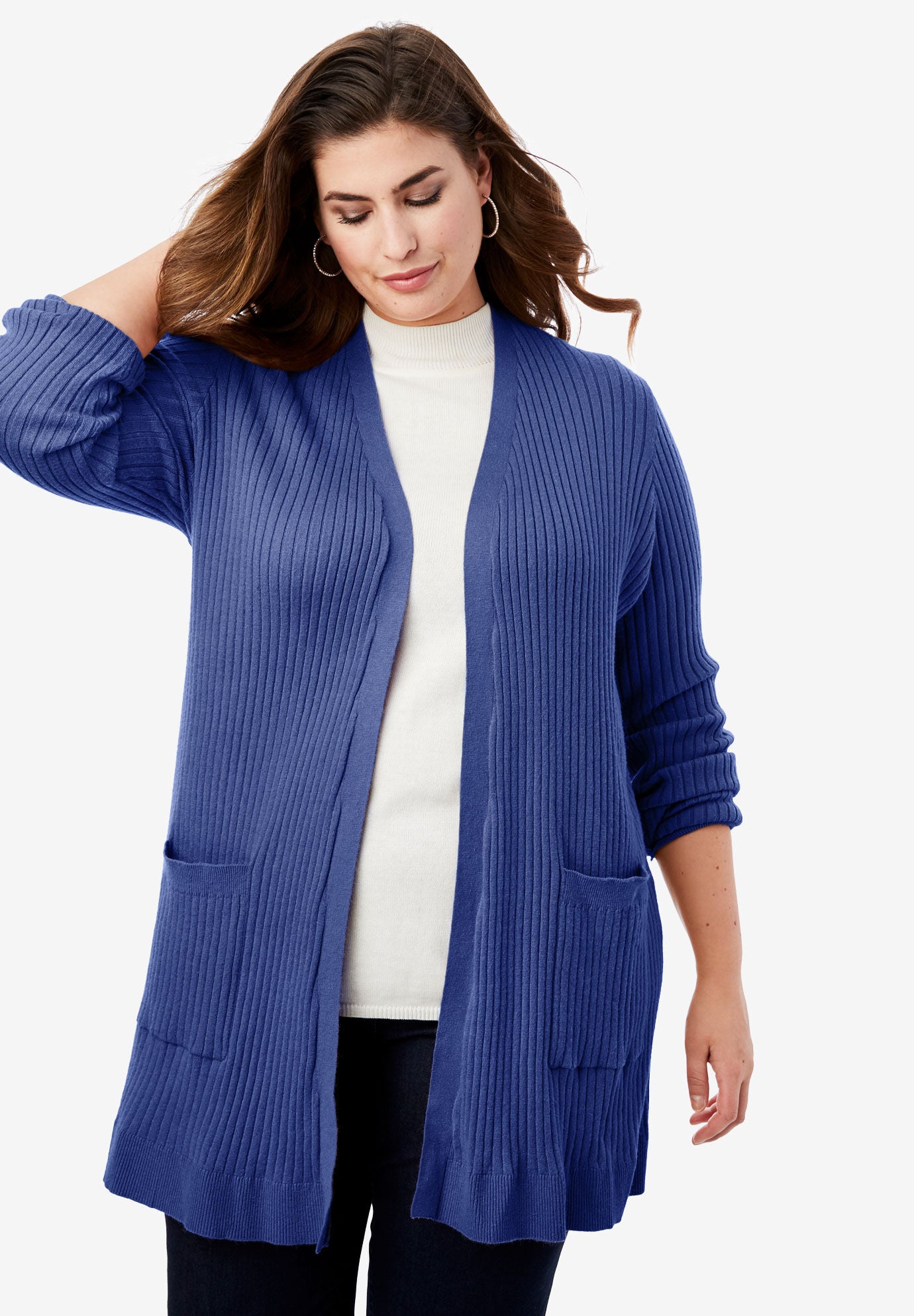 woman within cardigan sweaters
