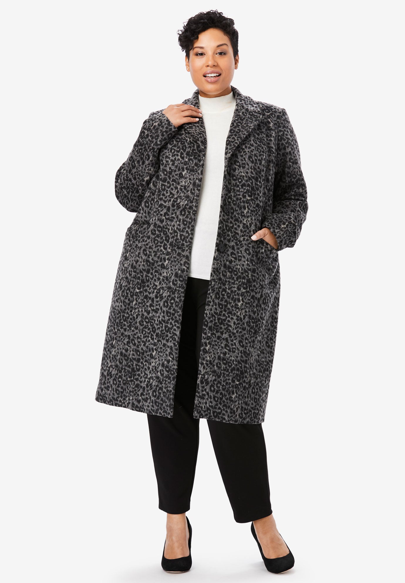 plus size wool coat