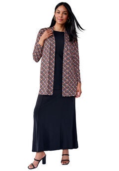 Stretch Knit Open Front Knit Topper