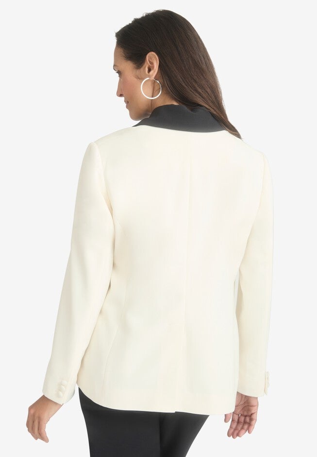 Contrast Collared Blazer, , on-hover image number 1