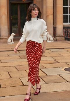 Ruffle Hem Wrap Skirt