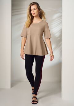 Stretch Cotton Peplum Tunic