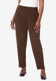 Stretch Knit Crepe Straight Leg Pants