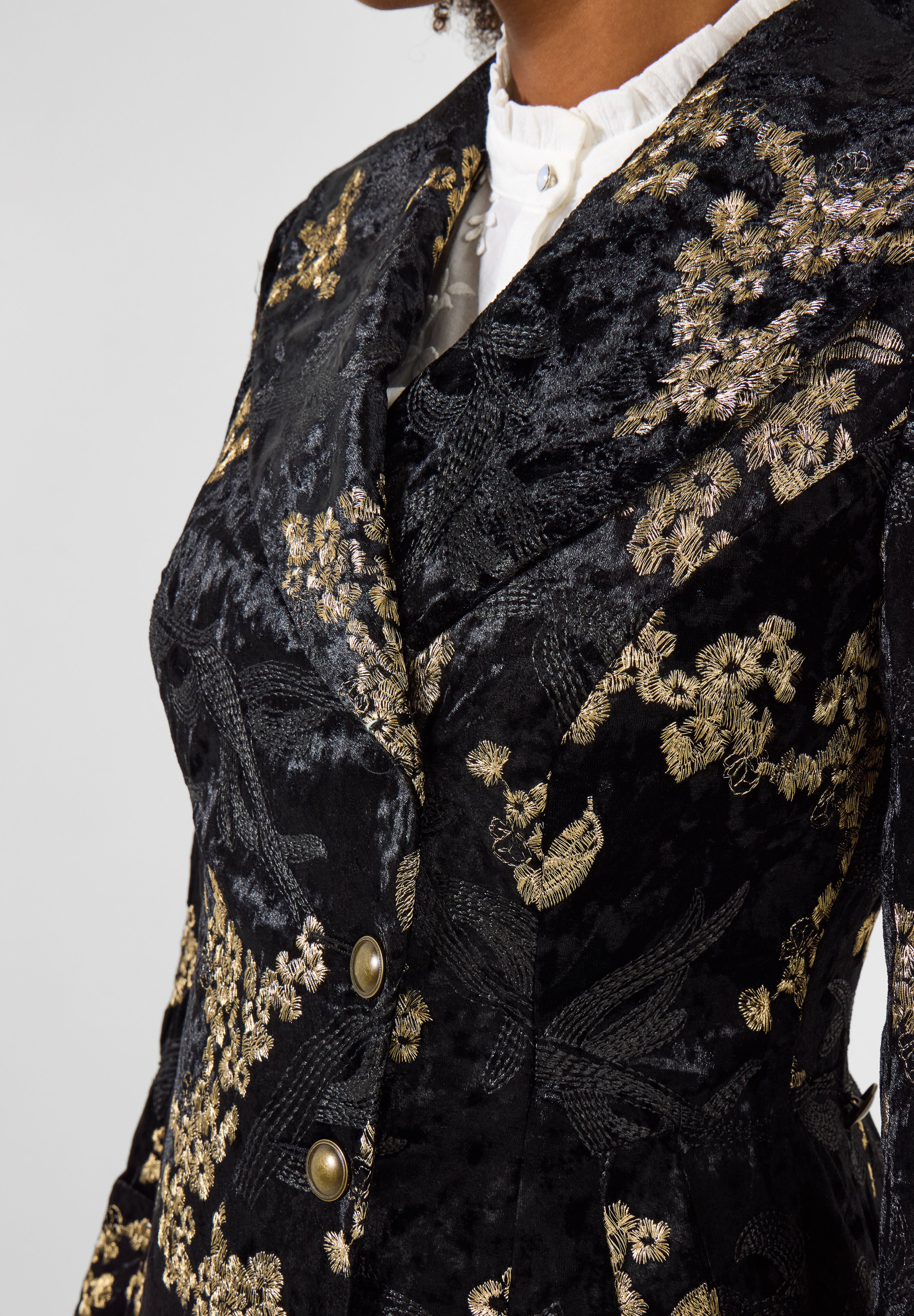 Gold Brocade Coat, GOLDEN FLOWERS, alternate image number 2