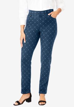 Comfort Waist Stretch Denim Straight Leg Jean
