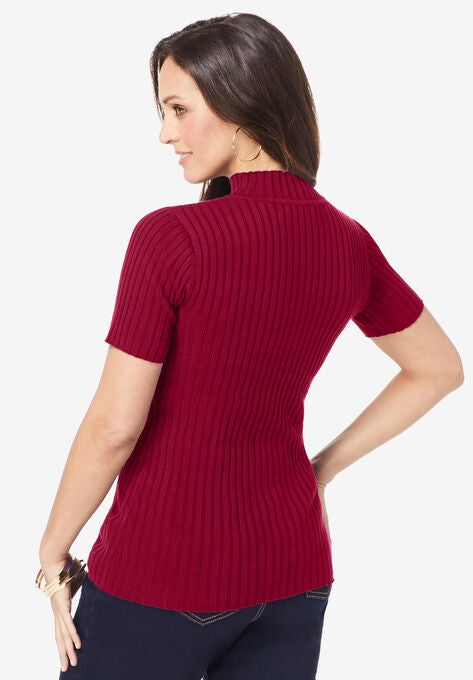 Rib Mockneck Sweater, , on-hover image number null