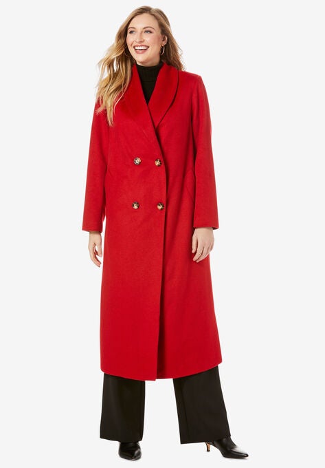 Long Shawl Collar Coat, CLASSIC RED, hi-res image number null