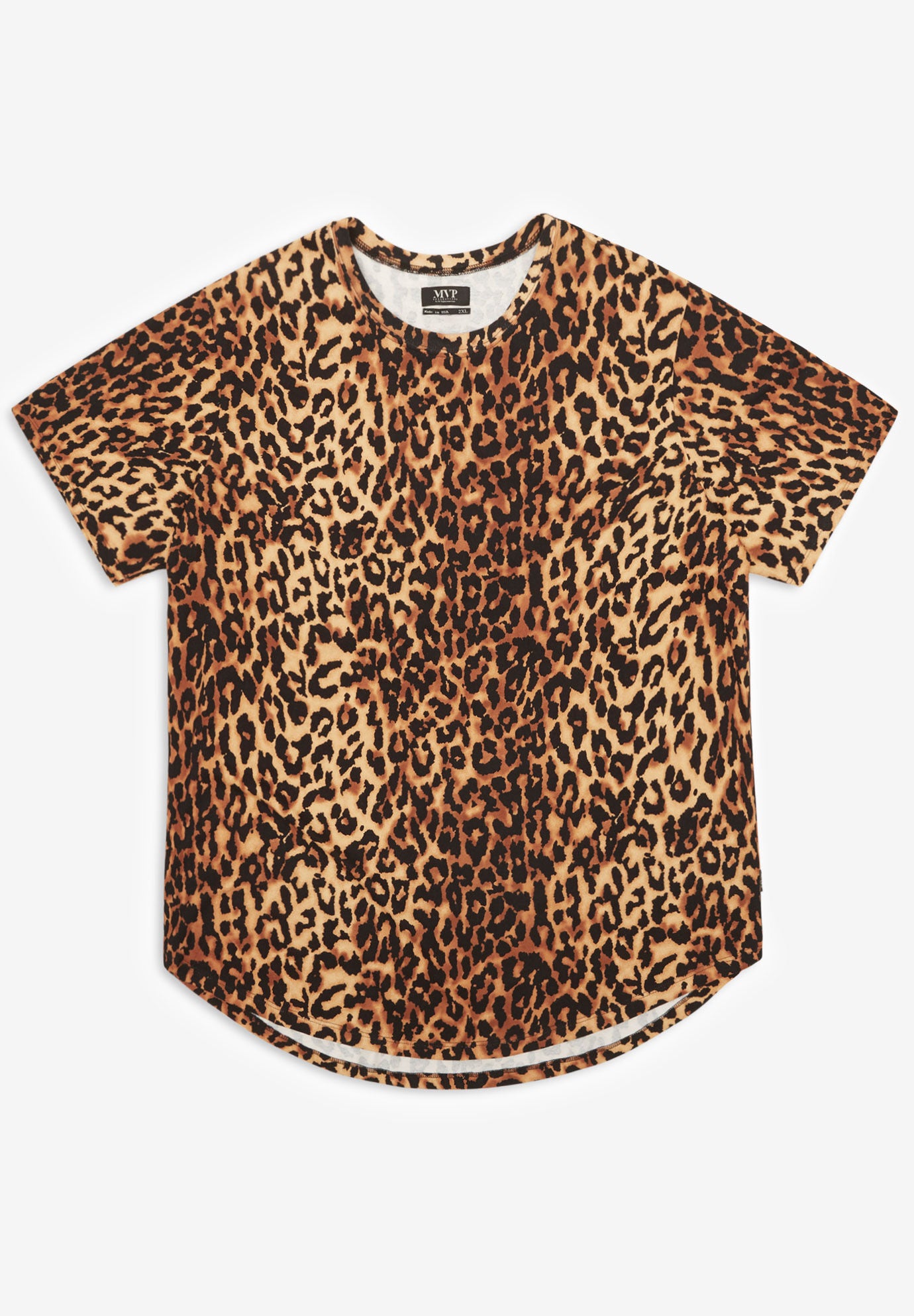 MVP Collections&reg; Animal Print Curved Hem Tee, LEOPARD, hi-res image number 0