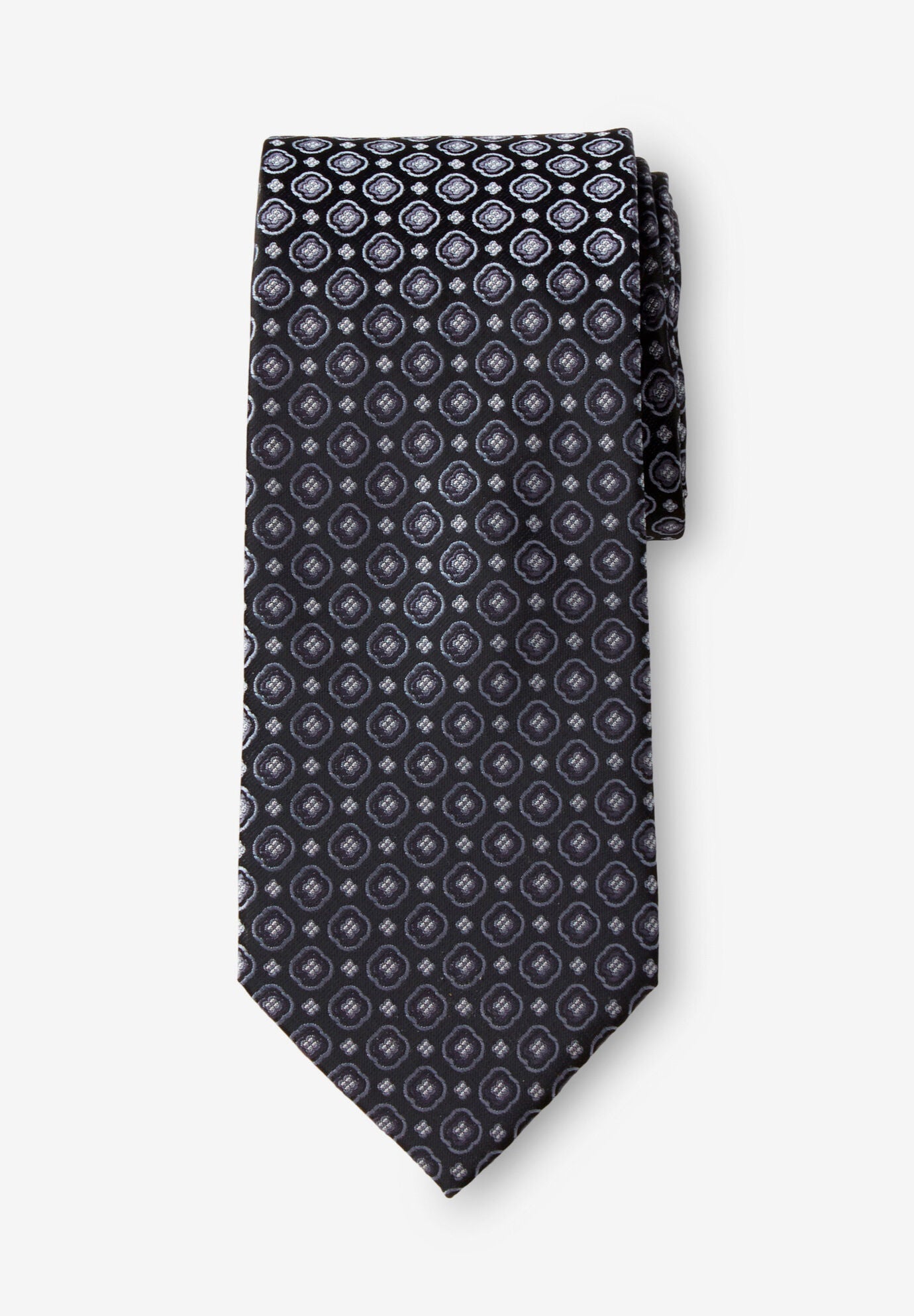 KS Signature Extra Long Classic Geo Tie, MIDNIGHT BLACK GEO, hi-res image number 0