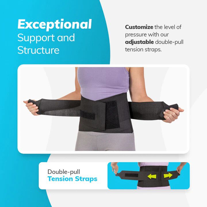 Lumbar Back Brace, BLACK, alternate image number 3
