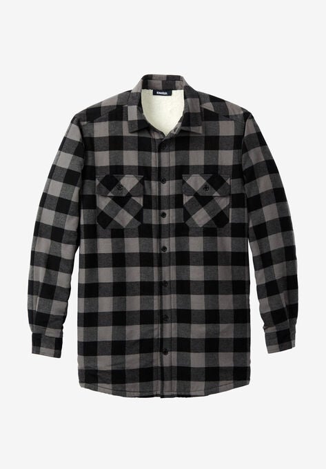 Flannel Sherpa Lined Shirt Plus Size Shirts Woman Within