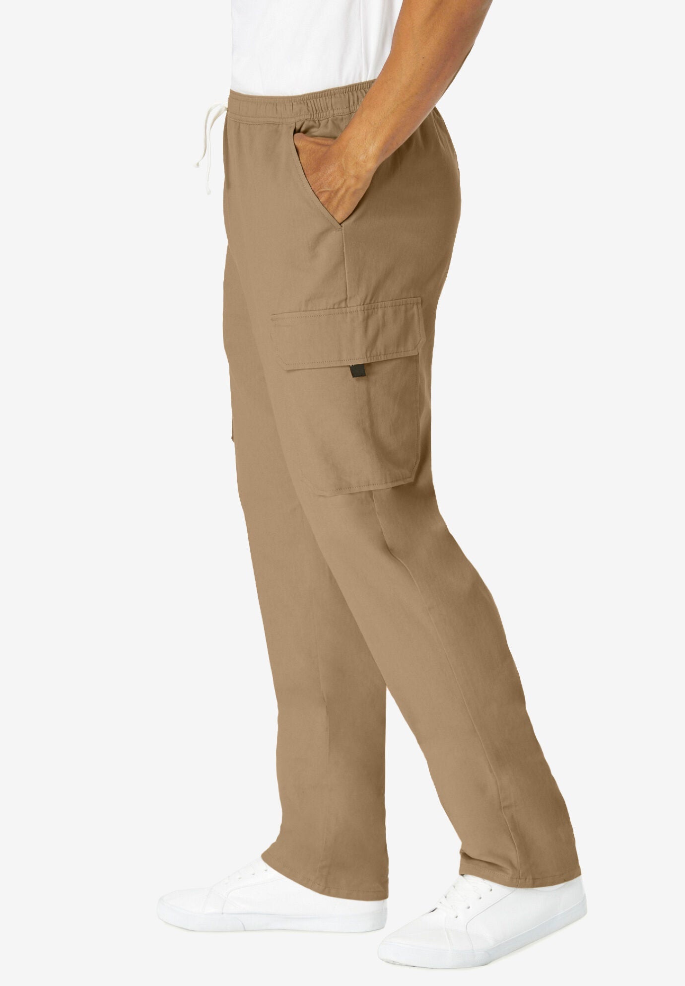 Full Elastic Waist Cargo Pants Woman Within
