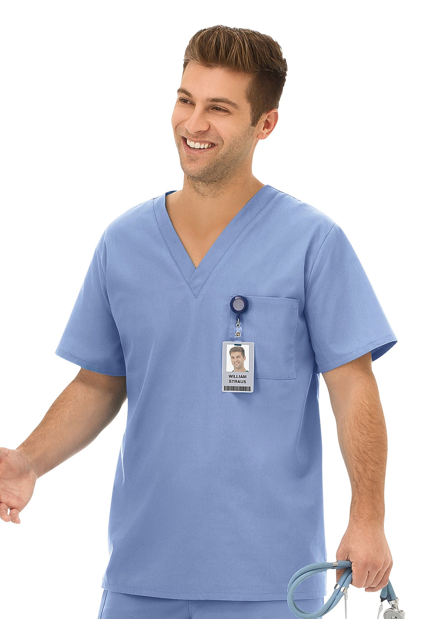 Unisex One Pocket Scrub Top | Woman Within