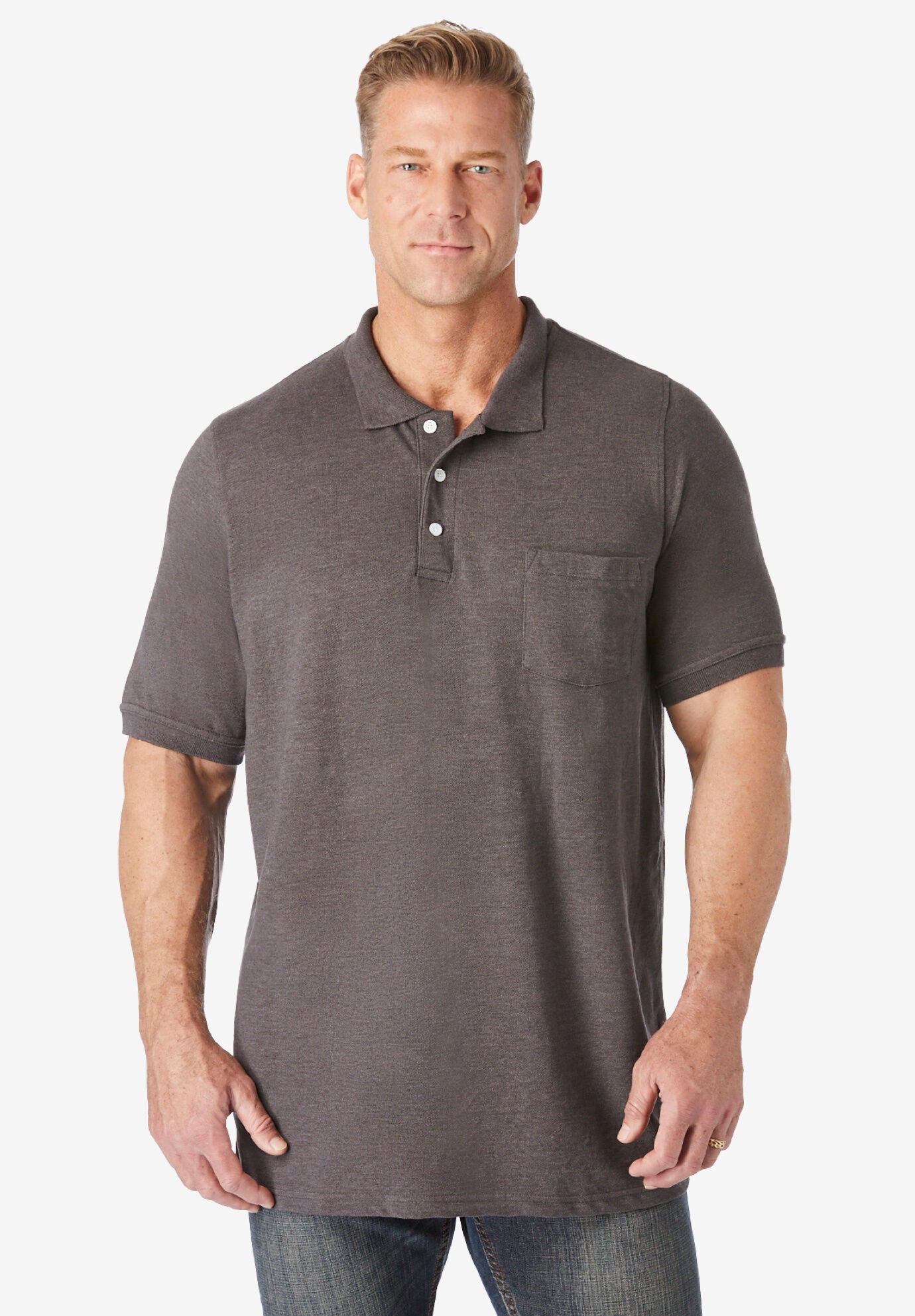Shrink-Less&trade; Pocket Piqu&eacute; Polo, , alternate image number 2