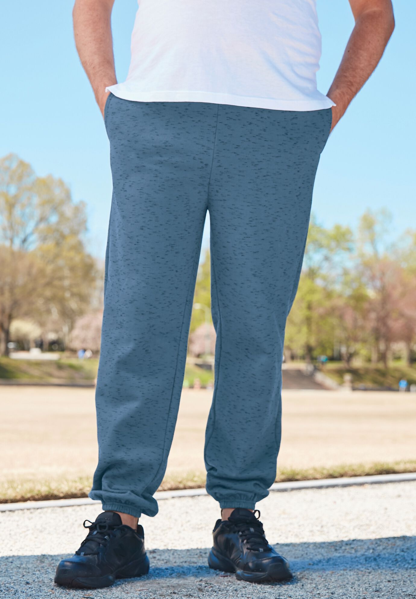Fleece Elastic Cuff Sweatpants Woman Within