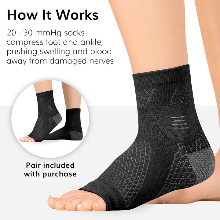 Neuropathy Socks, PURPLE, alternate image number 3
