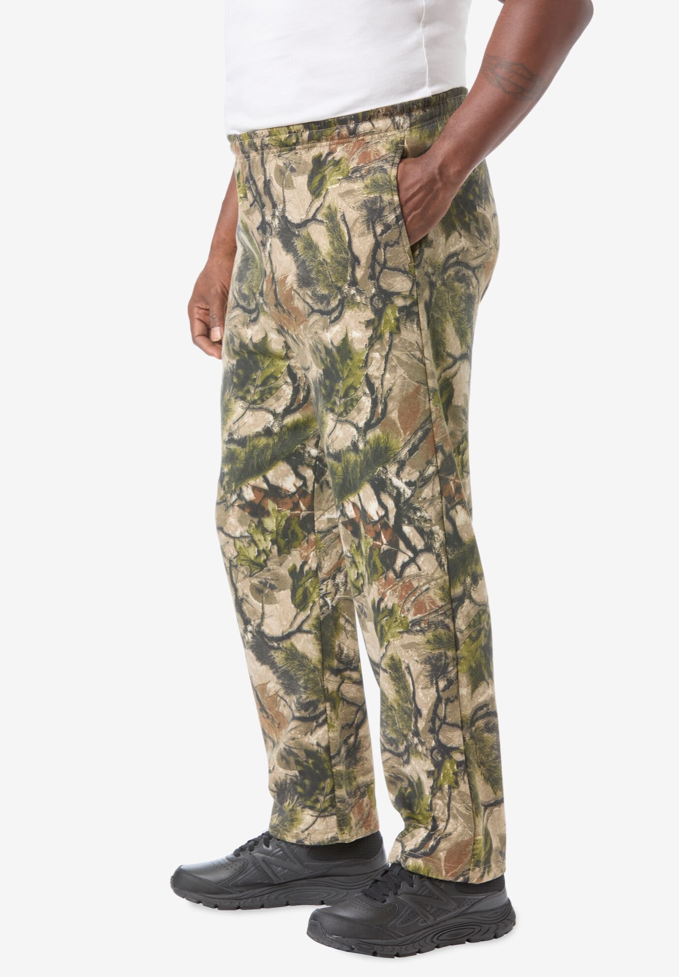 Fleece Open Bottom Sweatpants Woman Within
