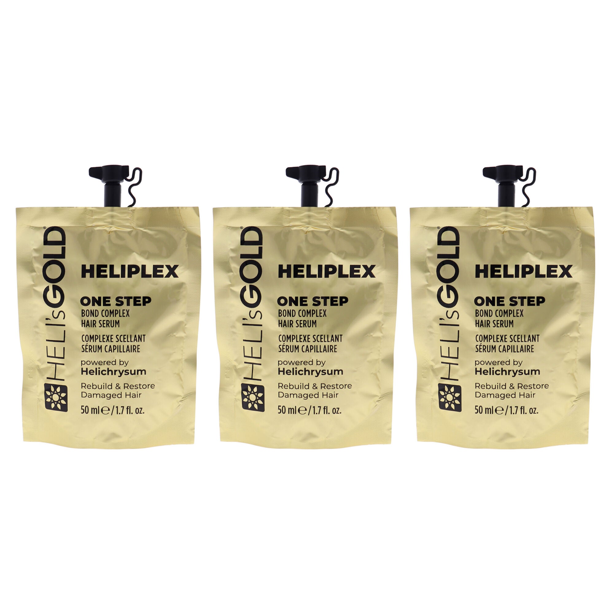 Heliplex One Step Hair Serum by Helis Gold for Unisex - 1.7 oz Serum - Pack of 3, See Description, hi-res image number 0