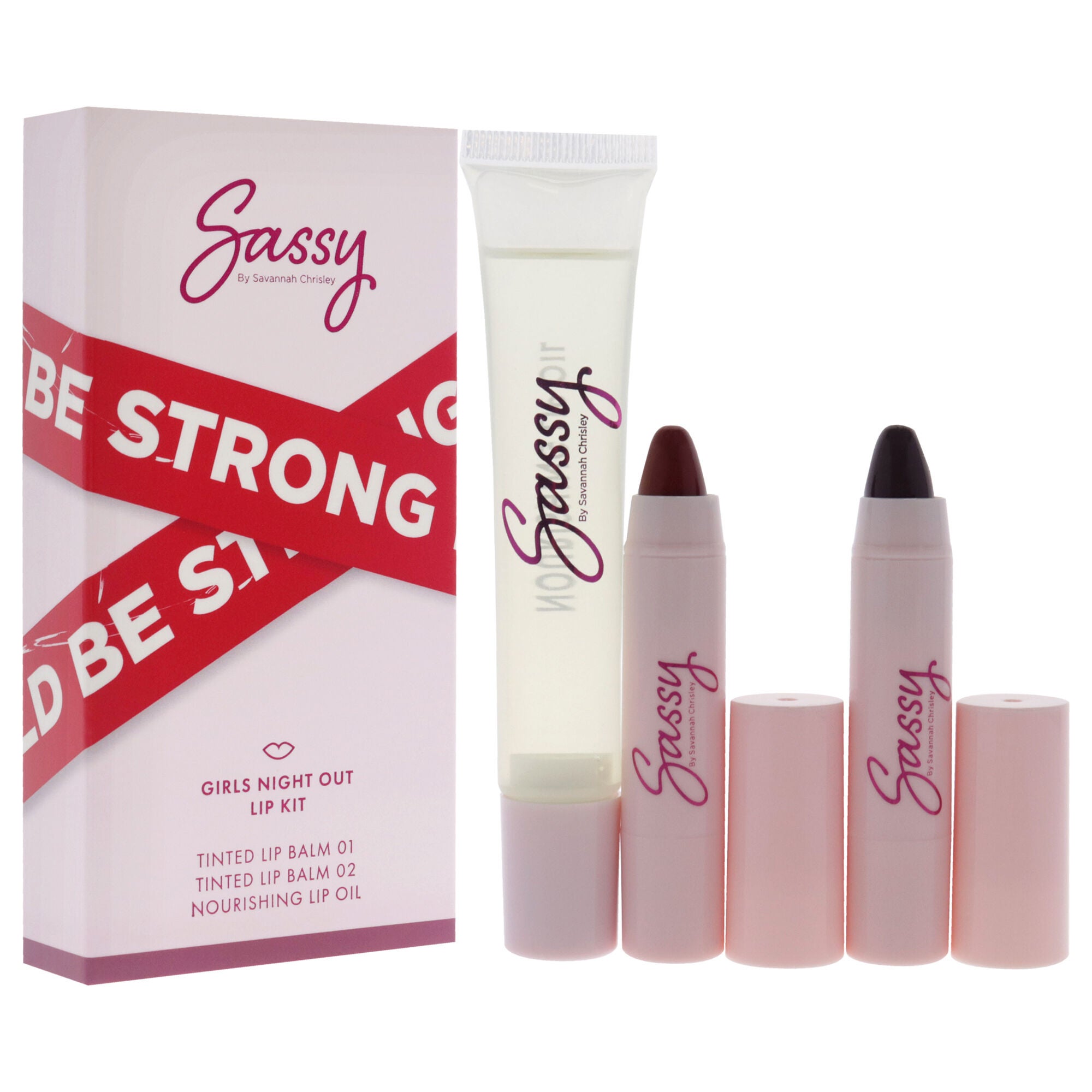 Breakup Collection Lip Kit - Girls Night Out by Sassy by Savannah Chrisley for Women - 3 Pc Nourishing Lip Oil, 2Pc Tinted Lip Balms, See Description, alternate image number 3