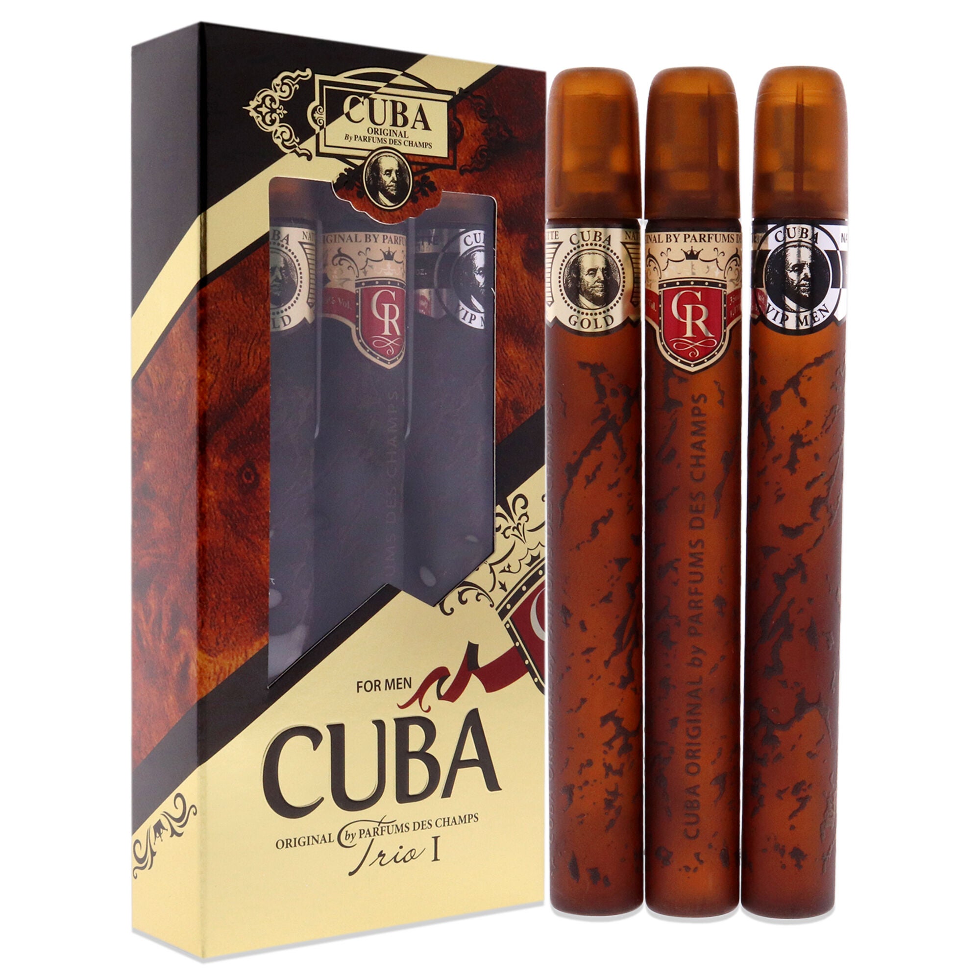 Cuba Trio 1 by Cuba for Men - 3 Pc Gift Set 1.17oz Cuba Gold EDT Spray, 1.17oz Cuba Royal EDT Spray, 1.17oz Cuba VIP EDT Spray, See Description, alternate image number 2