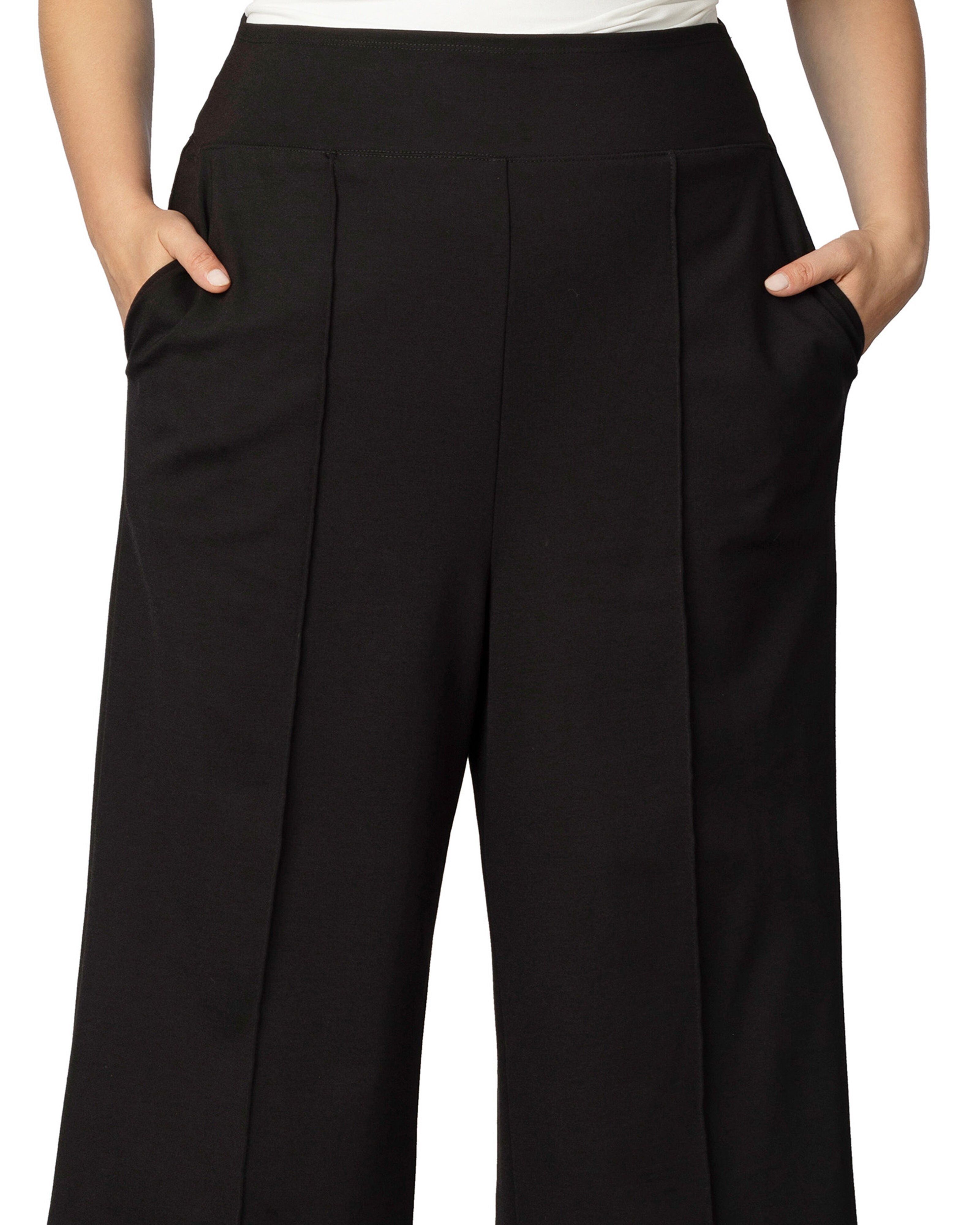 Polished Ponte Pants, BLACK NOIR / Black, alternate image number 2