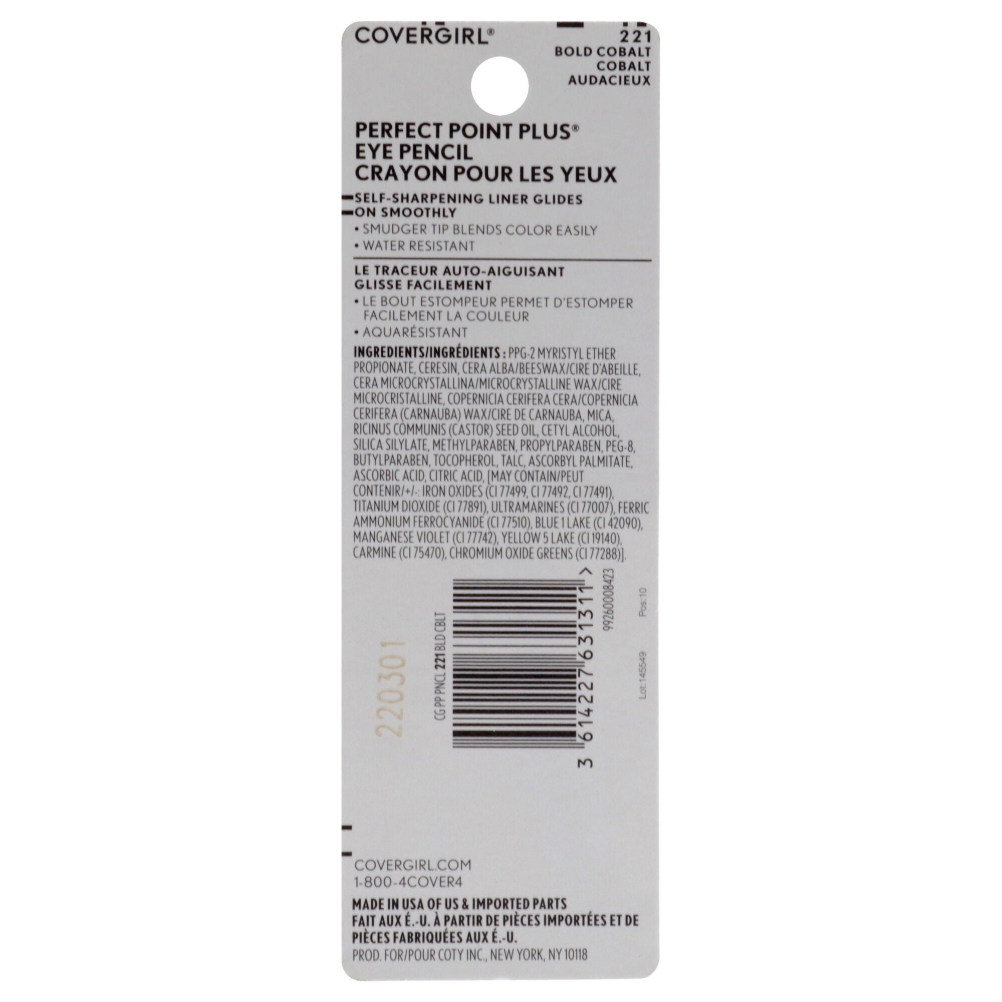 Perfect Point Plus Eyeliner - 221 Bold Cobalt by CoverGirl for Women - 0.008 oz Eyeliner, See Description, alternate image number 2