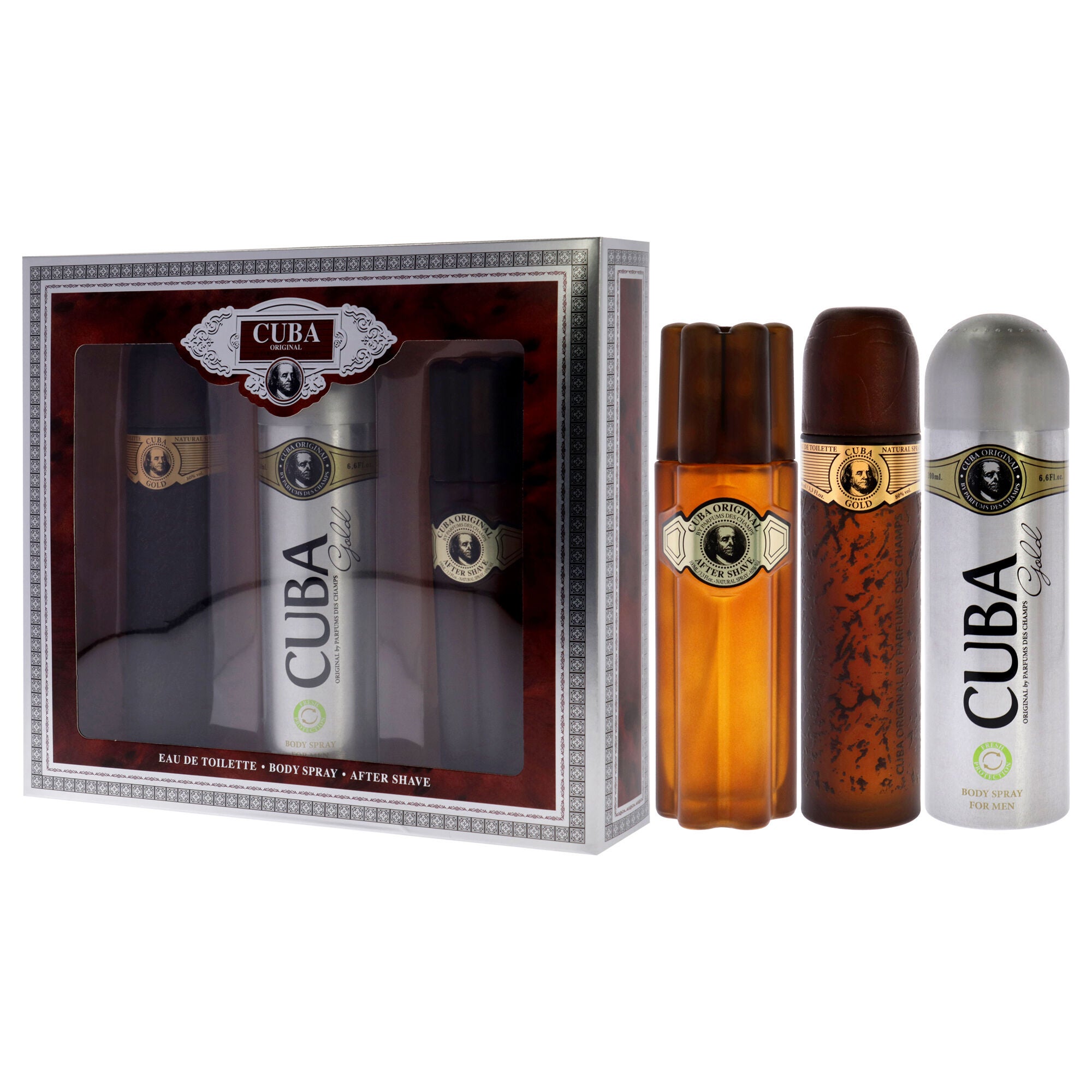 Cuba Gold by Cuba for Men - 3 Pc Gift Set 3.3oz EDT Spray, 6.6oz Deodorant Spray, 3.3oz After Shave, See Description, alternate image number 3