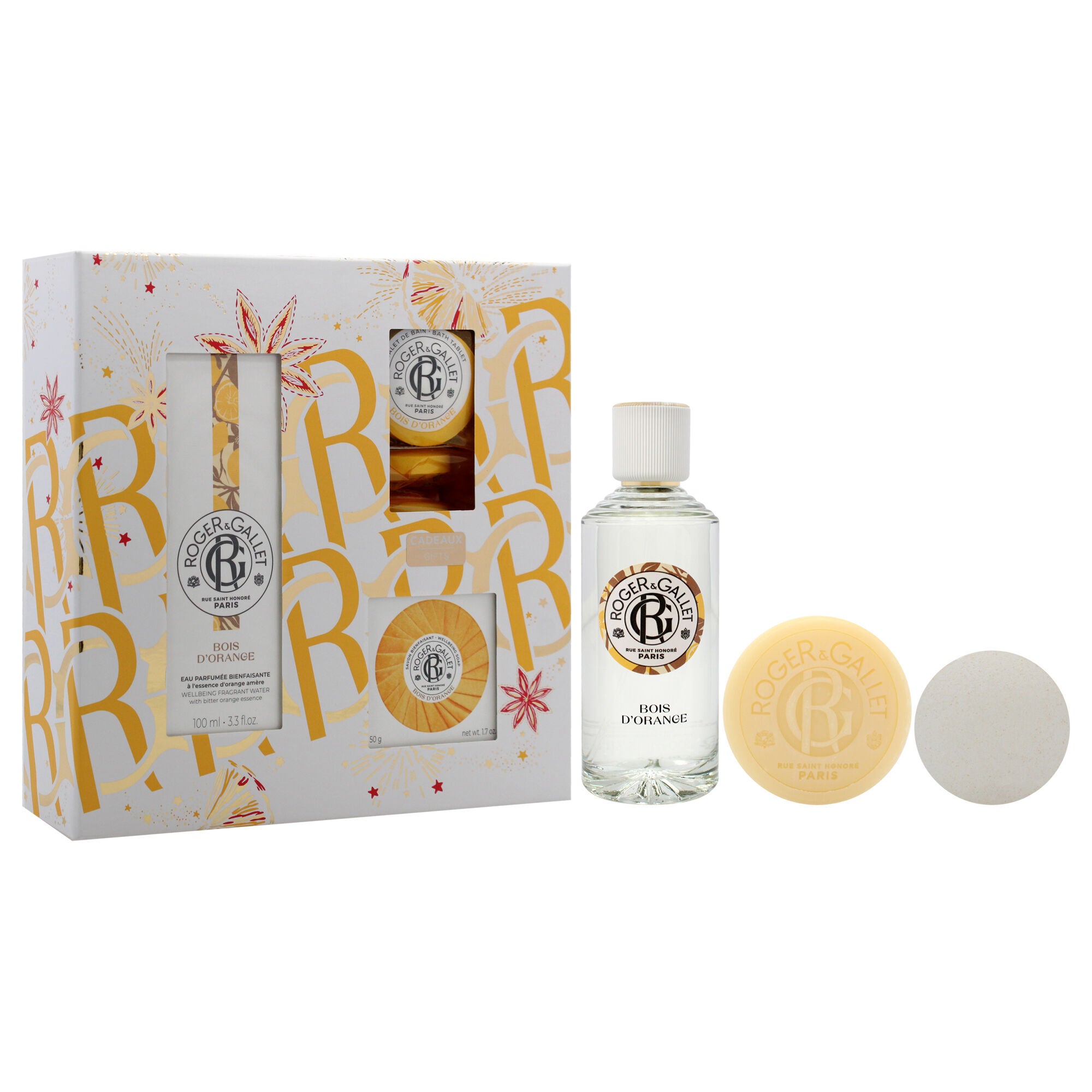 Bois DOrange Set by Roger & Gallet for Unisex - 5 Pc Gift Set 3.3oz Wellbeing Fragrant Water, 1.7oz Wellbeing Soap, 3 x 0.88oz Bath Tablets, See Description, alternate image number 2