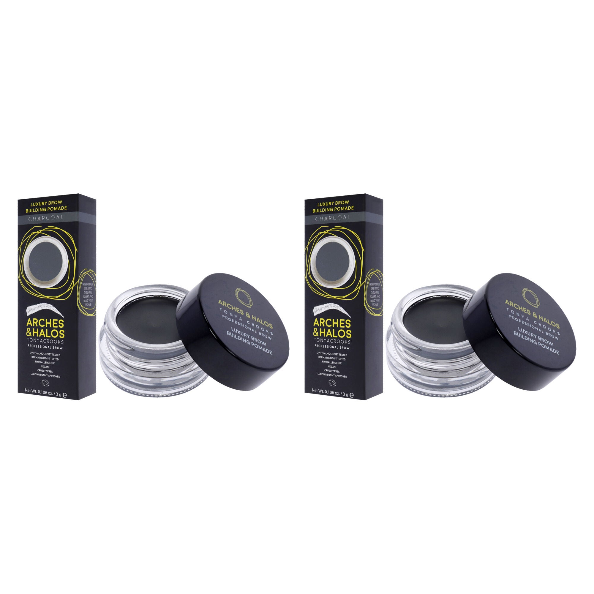 Luxury Brow Building Pomade - Charcoal by Arches and Halos for Women - 0.106 oz Pomade - Pack of 2, , alternate image number 7