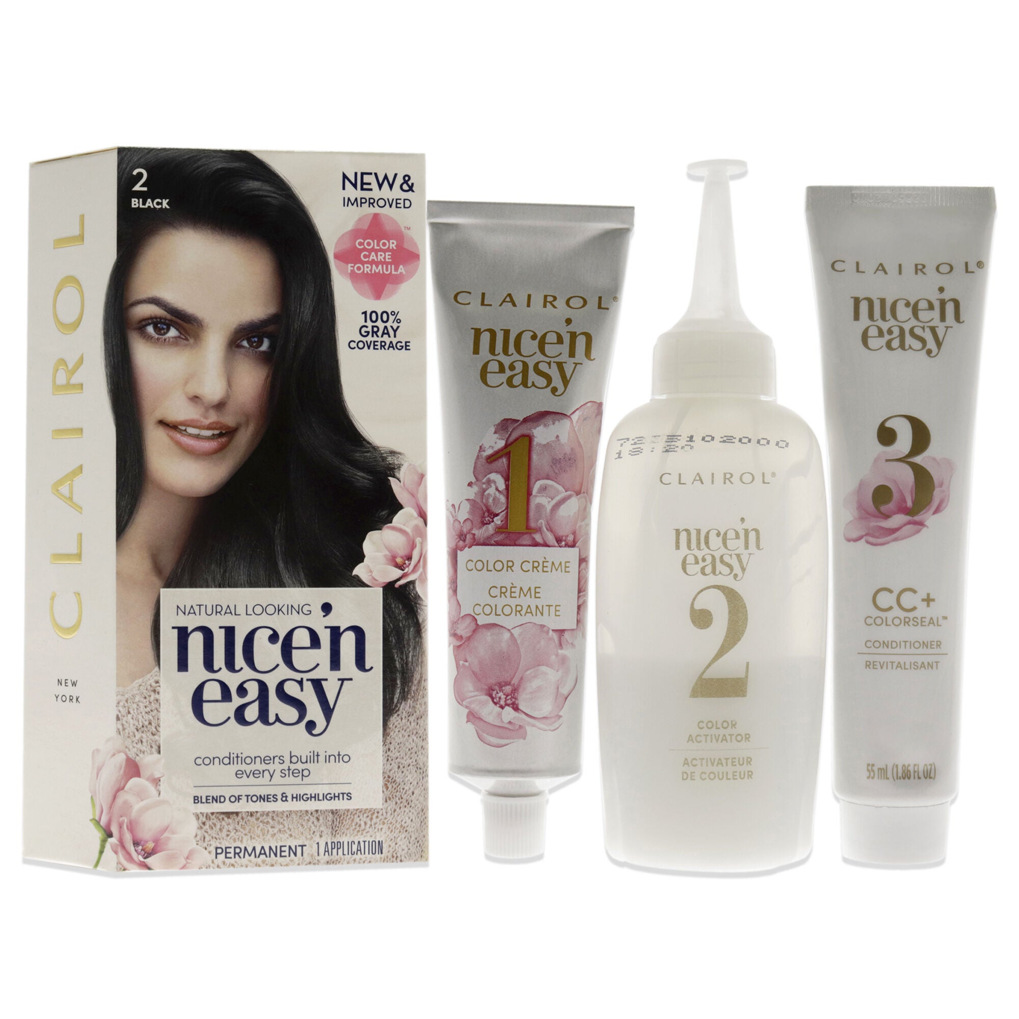 Nice n Easy Permanent Color - 2 Black by Clairol for Women - 1 Application Hair Color, See Description, hi-res image number 0