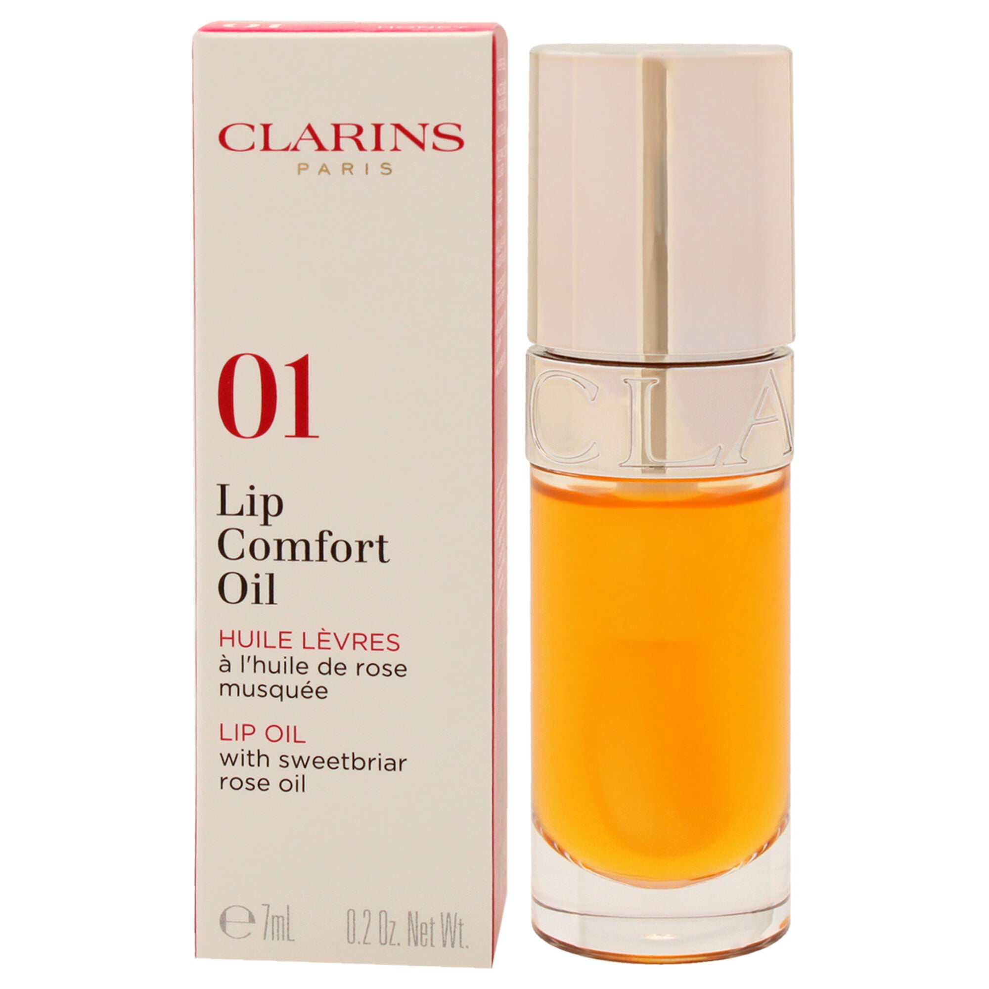 Lip Comfort Oil - 01 Honey by Clarins for Women - 0.2 oz Lip Oil, Yellow, alternate image number 3