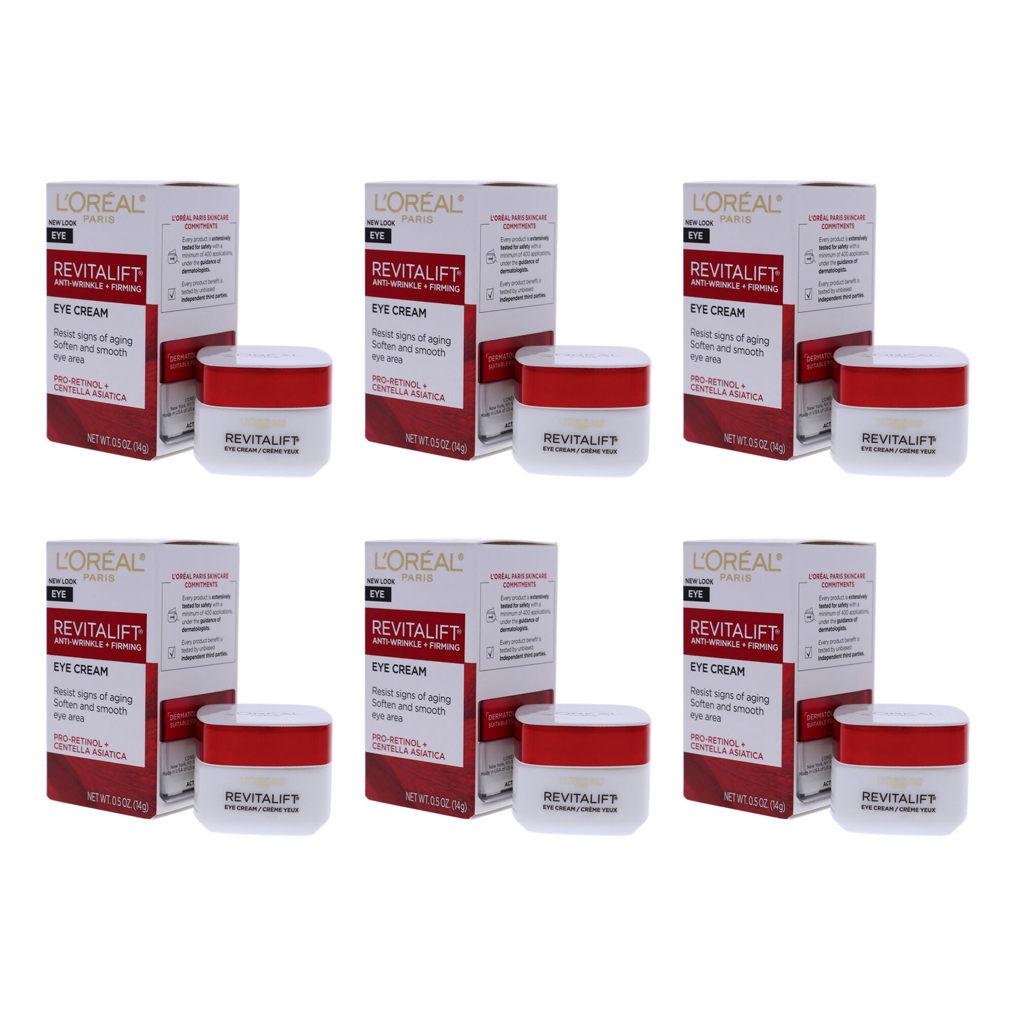 Revitalift Anti-Wrinkle and Firming Eye Treatment by LOreal Paris for Unisex - 0.5 oz Cream - Pack of 6, White, alternate image number 3