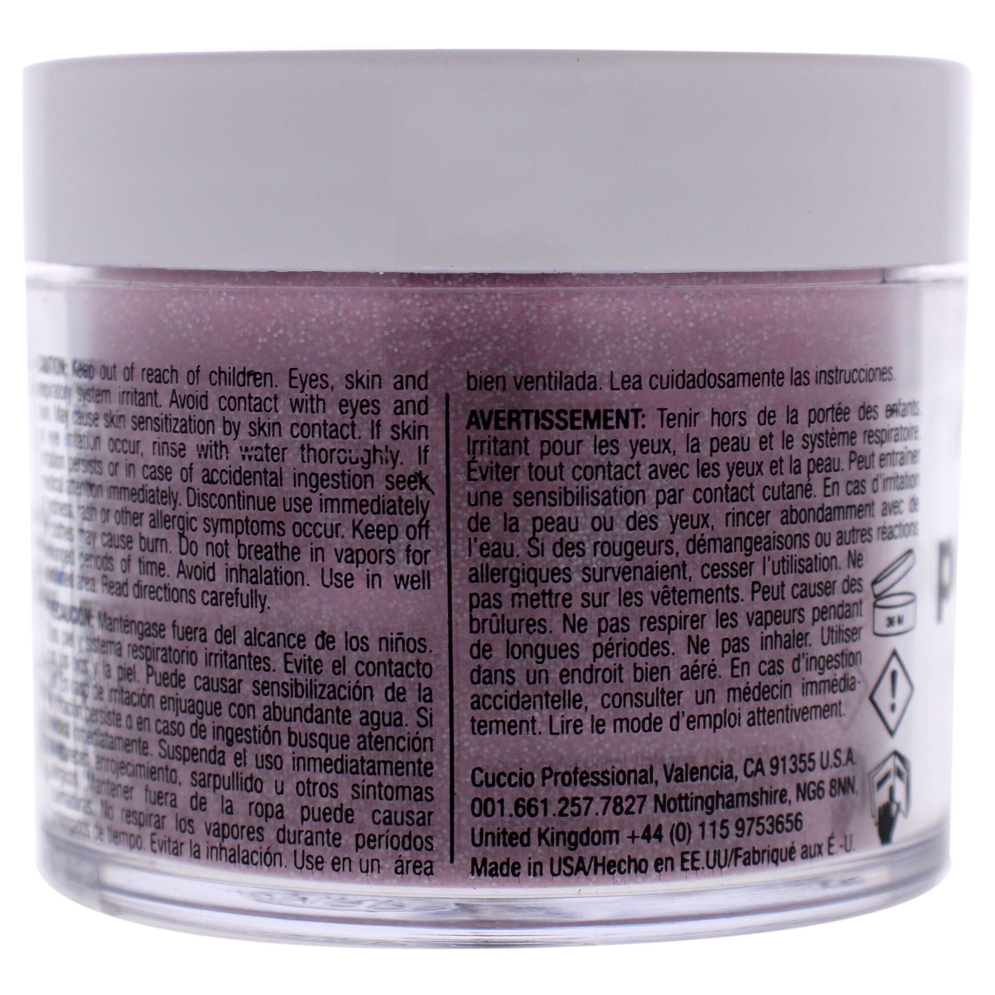 Pro Powder Polish Nail Colour Dip System - Pink with Silver Glitter by Cuccio Colour for Women - 1.6 oz Nail Powder, See Description, alternate image number 1