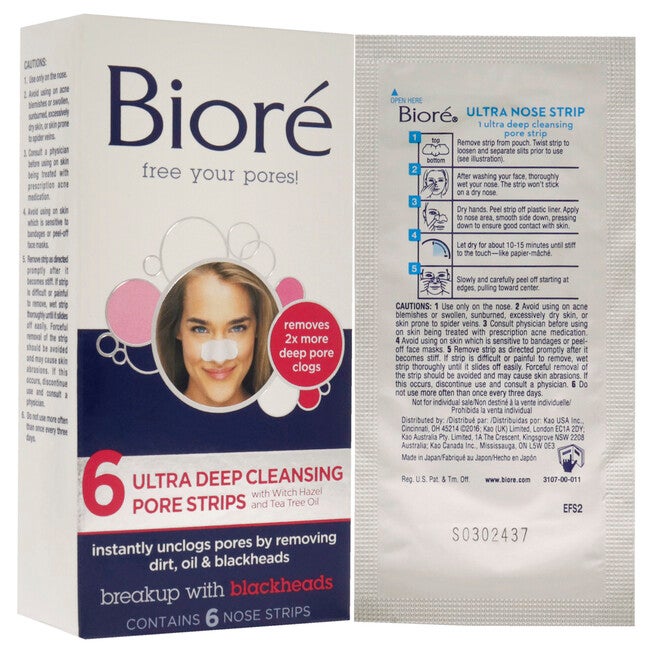 Ultra Deep Cleansing Pore Strips by Biore for Unisex - 6 Pc Pore Strips, NA, alternate image number null