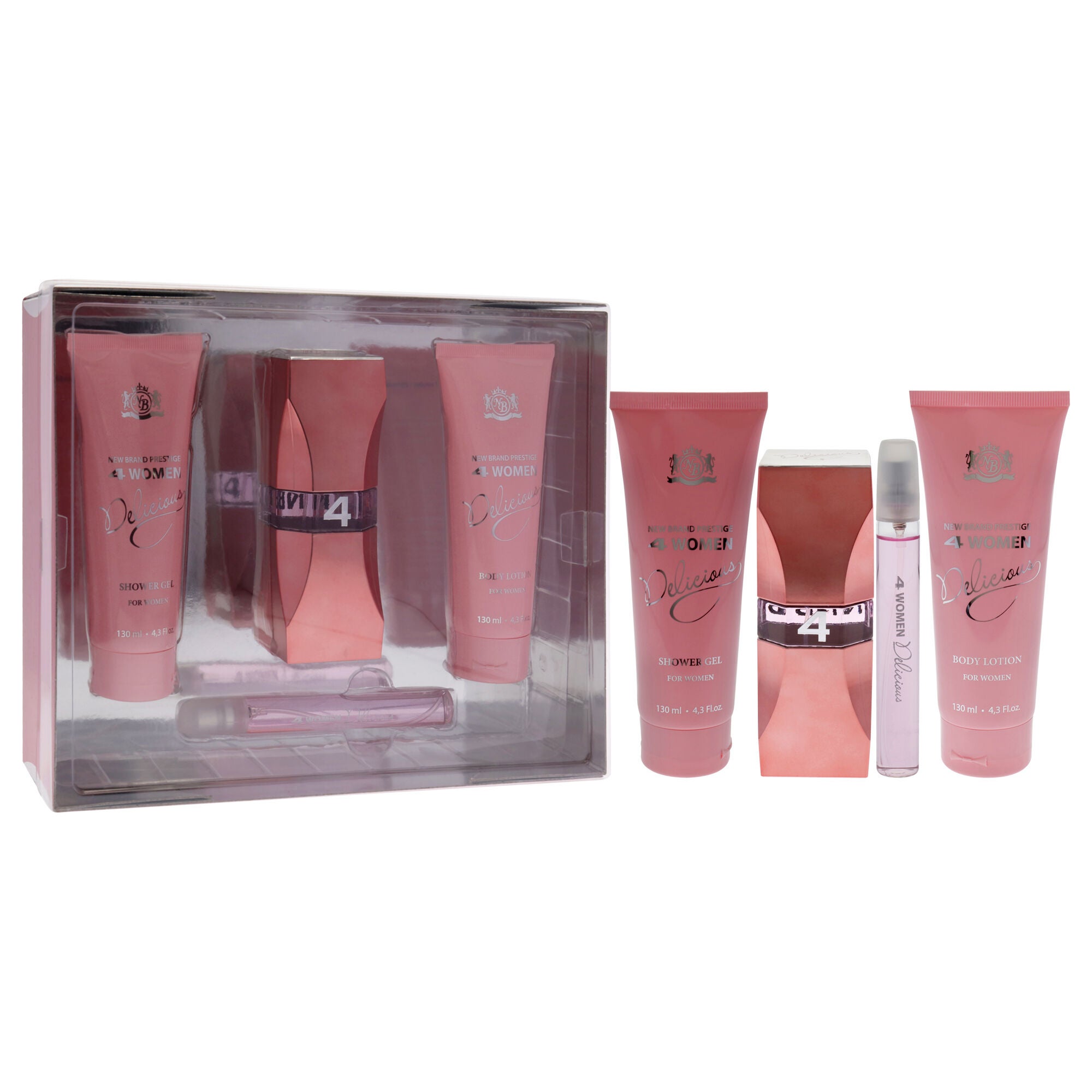 Prestige 4 Woman Delicious by New Brand for Women - 4 Pc Gift Set 3.3oz EDP Spray, 0.5oz EDP Spray, 4.3oz Shower Gel, 4.3oz Body Lotion, , alternate image number 6