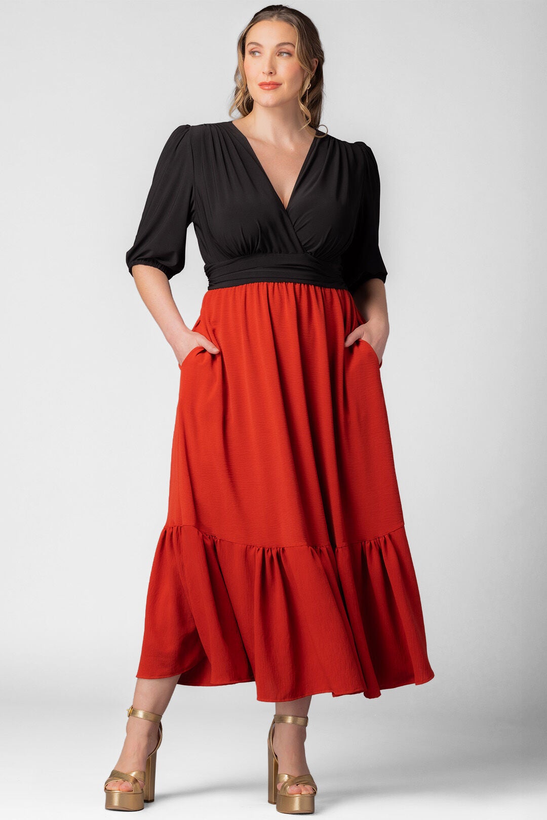 Danica Maxi Dress, Chili Pepper / Black, hi-res image number 0