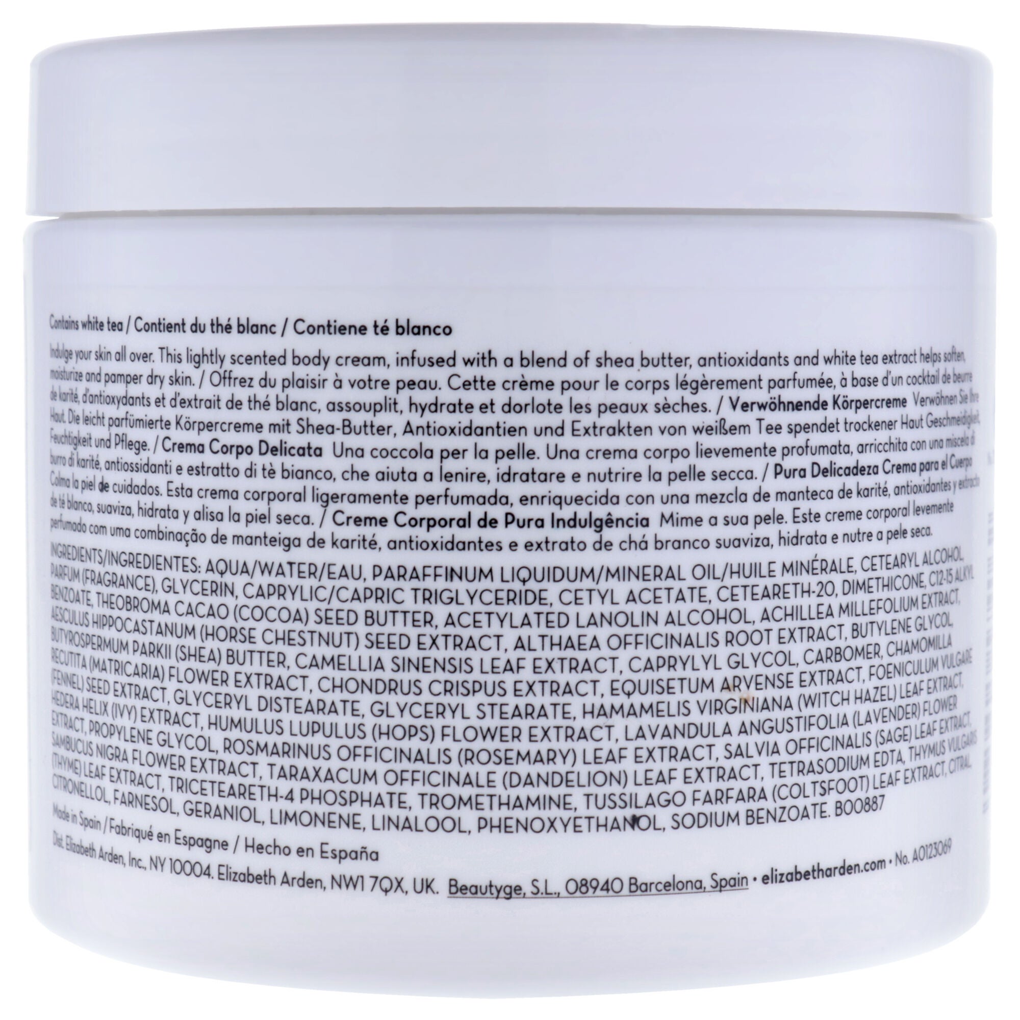 White Tea - Mandarin Blossom by Elizabeth Arden for Women - 13.5 oz Body Cream, White, alternate image number 1