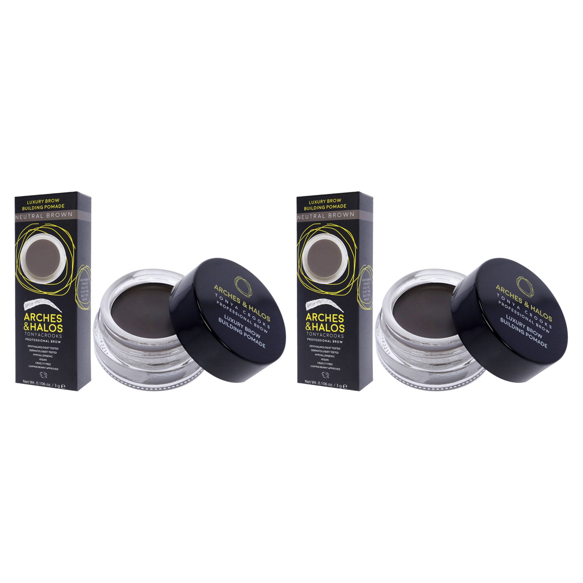 Luxury Brow Buiding Pomade - Neutral Brown by Arches and Halos for Women - 0.106 oz Pomade - Pack of 2, See Description, alternate image number 3