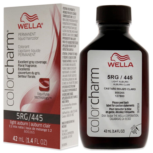 Color Charm Permanent Liquid Hair Color - 445 5RG Light Auburn by Wella for Unisex - 1.42 oz Hair Color, NA, alternate image number null
