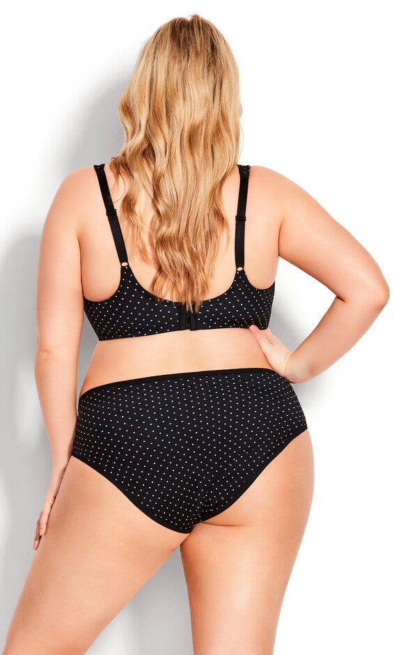 Microfiber Print Hi Cut Brief - black pink spot, , alternate image number null
