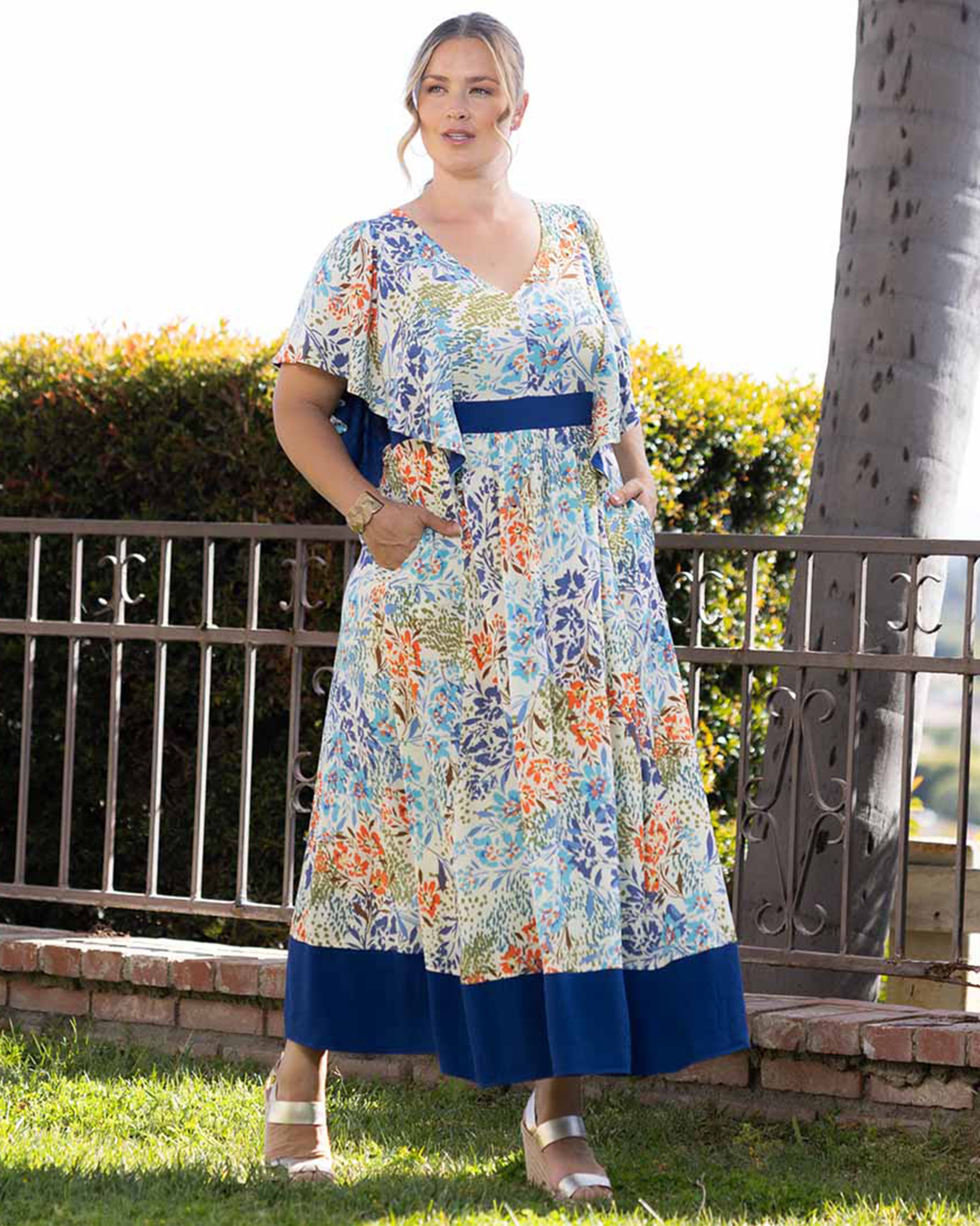 Mediterranean Breeze Boho Maxi Dress, SANTORINI / White, alternate image number 4