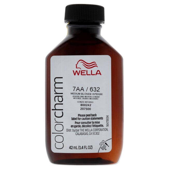Color Charm Permanent Liquid Hair Color - 7AA 632 Medium Blonde Intense Ash by Wella for Unisex - 1.42 oz Hair Color, NA, alternate image number null