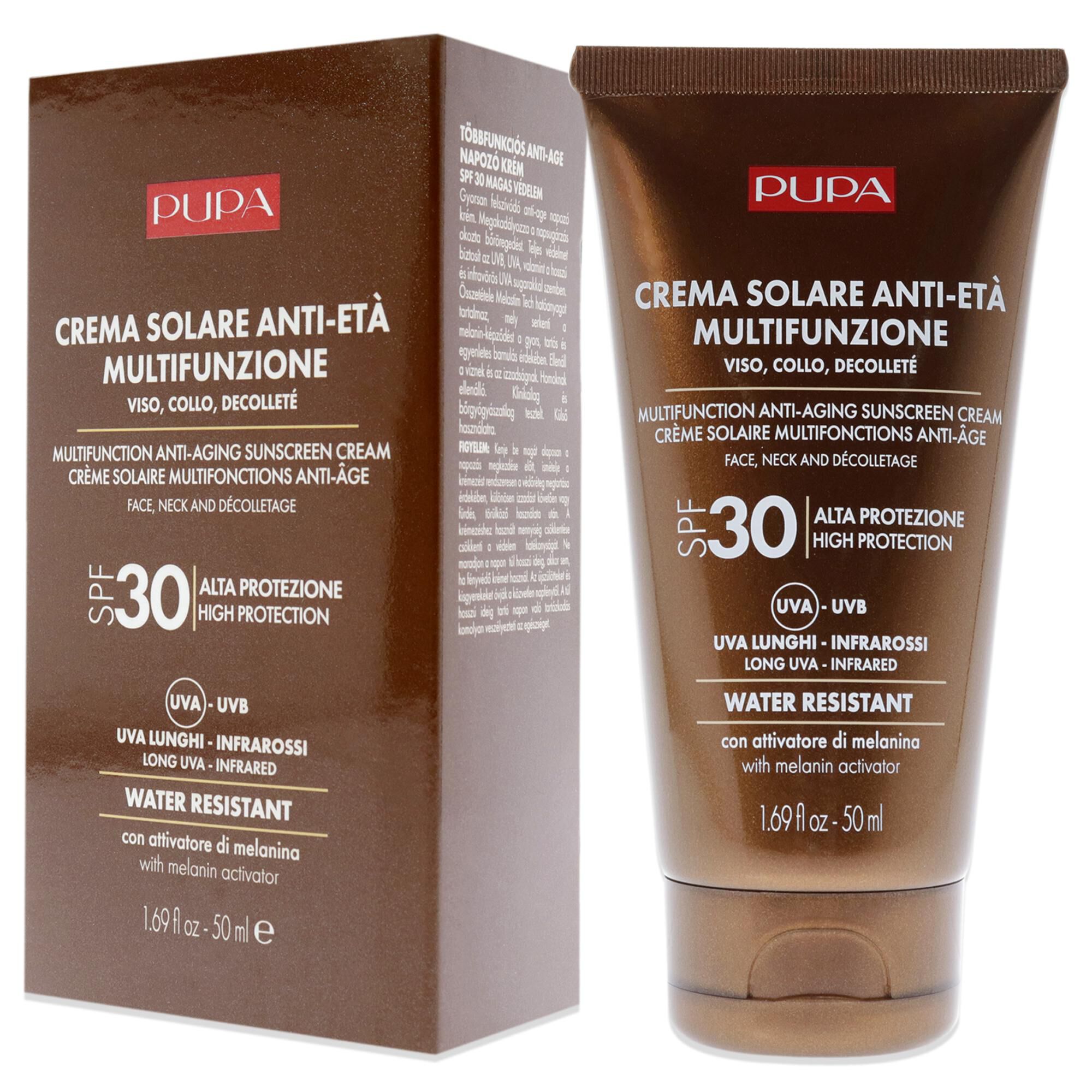 Multifunction Anti-Aging Water Resistant Sunscreen for Face SPF 30 by Pupa Milano for Unisex - 1.69 oz Cream, See Description, alternate image number 3